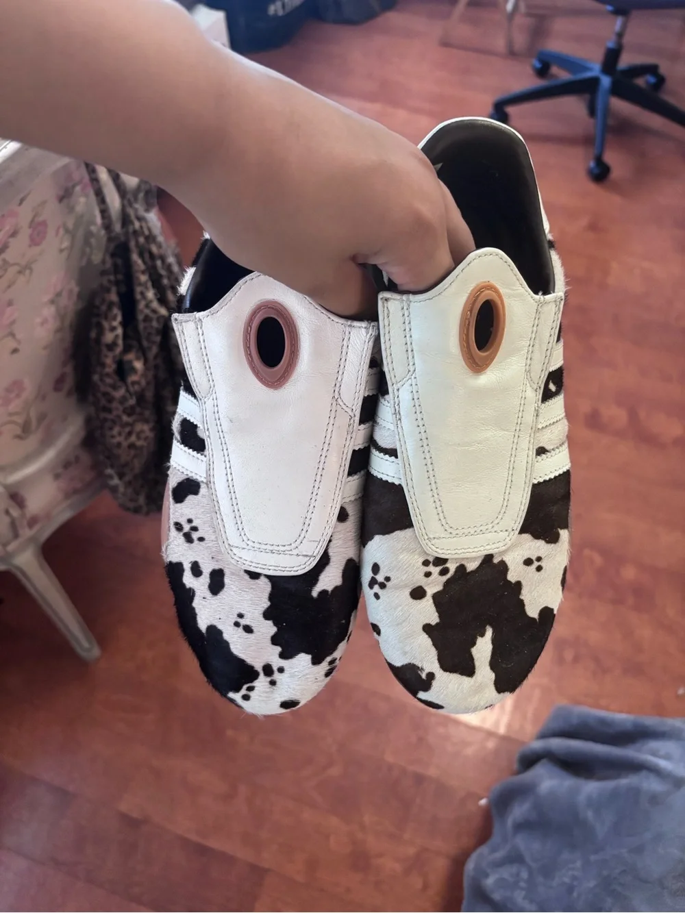 Adidas taekwondo cow print sneakers
